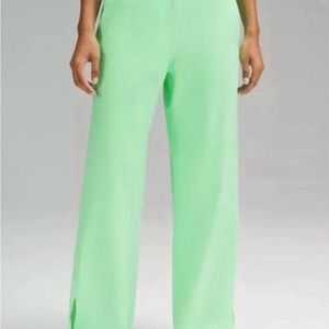WNS Lululemon Stretch Woven Wide-Leg High Rise Pants Bright Green Size Large